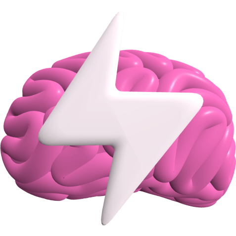 A picture of brain with lightning bolt below it